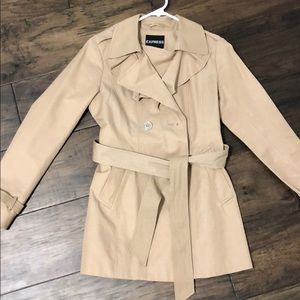Tan belted express trench coat size Xs